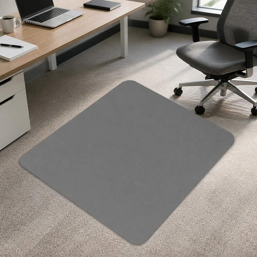 Chair Mat Black 120x90cm PVC Gripper Underlay