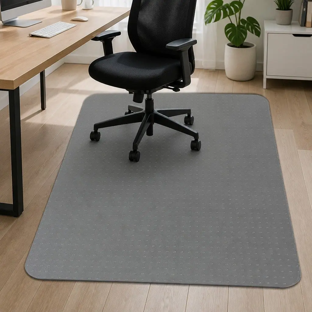 Chair Mat Black 120x90cm PVC Gripper Underlay
