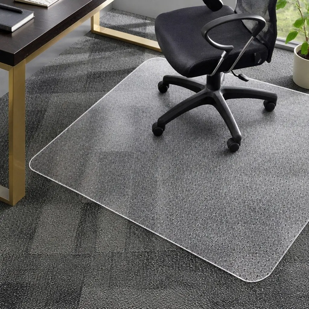 Chair Mat Office Carpet Floor Protector 120X90cm Clear PVC Gripper Desk
