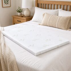 Memory Foam Mattress Topper King Single 5cm Cool Gel Bamboo Cover Sleep Support