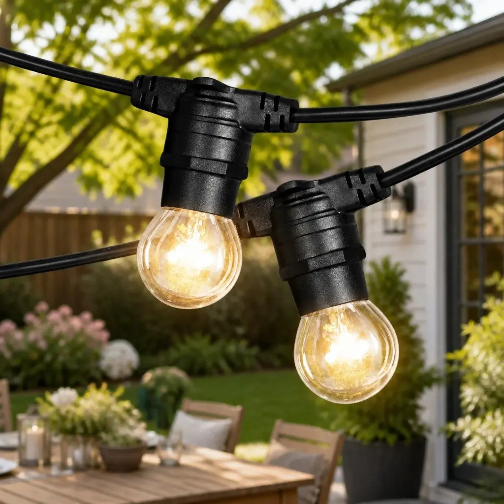 Festoon String Lights Warm White 38M Indoor Outdoor Decoration Kit