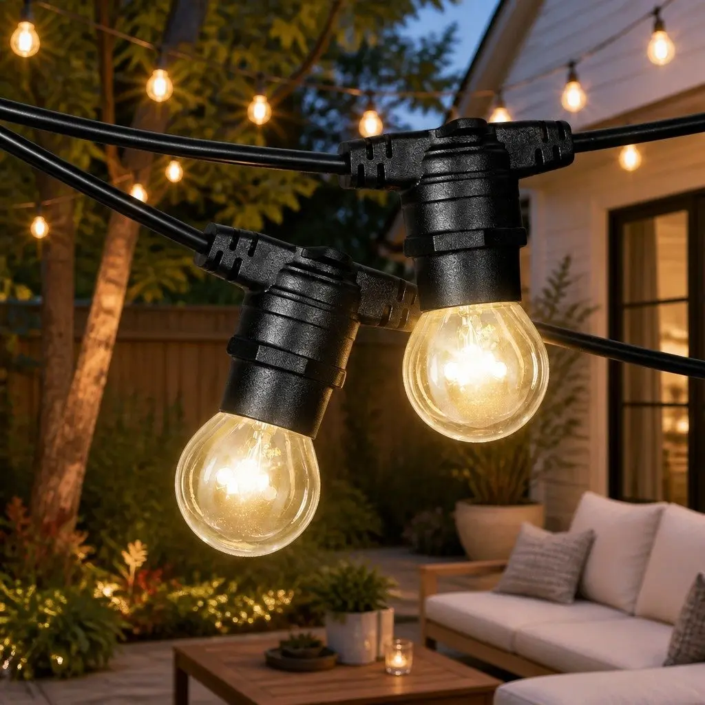 Festoon String Lights Warm White 38M Indoor Outdoor Decoration Kit