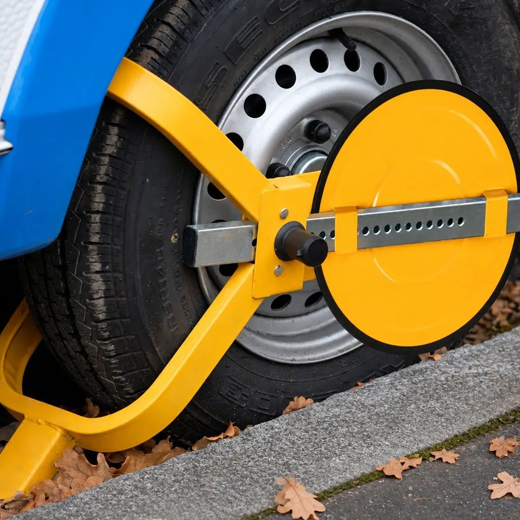 Wheel Lock Clamp Yellow 13 to 15 Inch Anti-Theft Security Device for Car Caravan Vehicle
