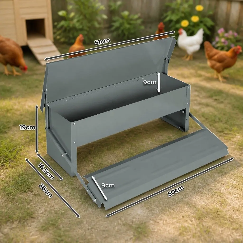 Automatic Chicken Feeder Silver 5kg Large Capacity Timed Feed Dispenser