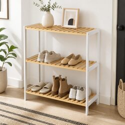 Concise 3-Tier Bamboo Storage Rack Overview