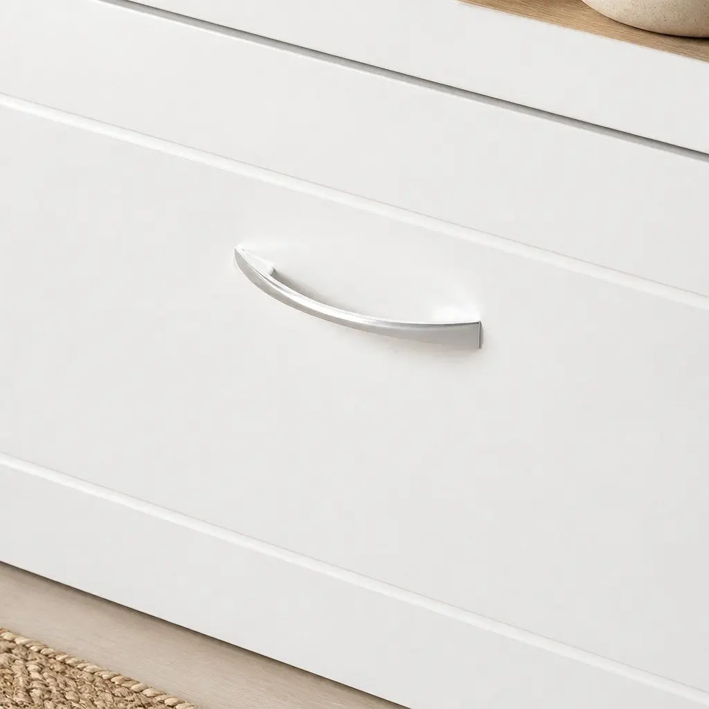 Shoe Rack Storage Cabinet White 75cm Padded Seat Flip Drawer Double-Layer Organiser