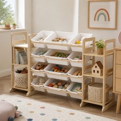 Kids Toy Box Organiser 12 Bins 6 Shelves Display Storage Rack Playroom Unit