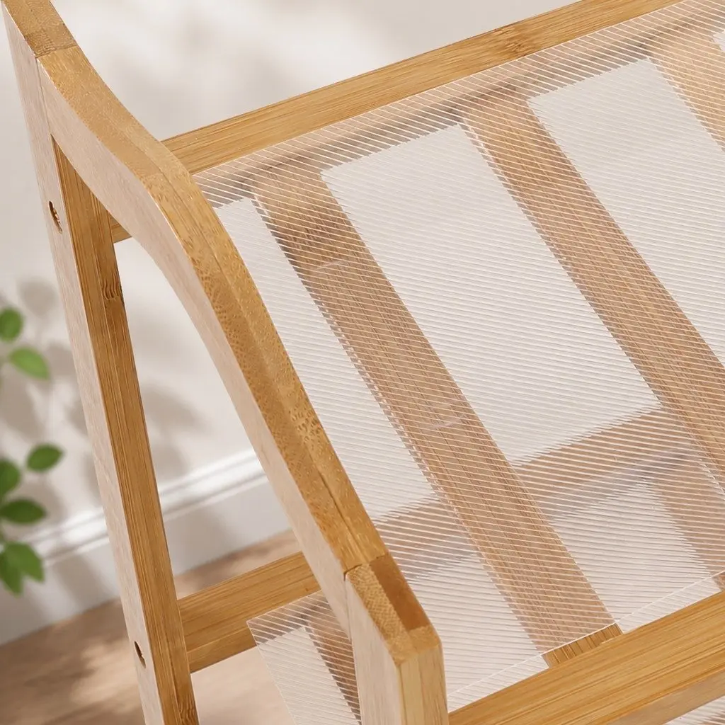 Bamboo Shoe Rack Natural 80cm Wide 10 Tier Wooden Organizer