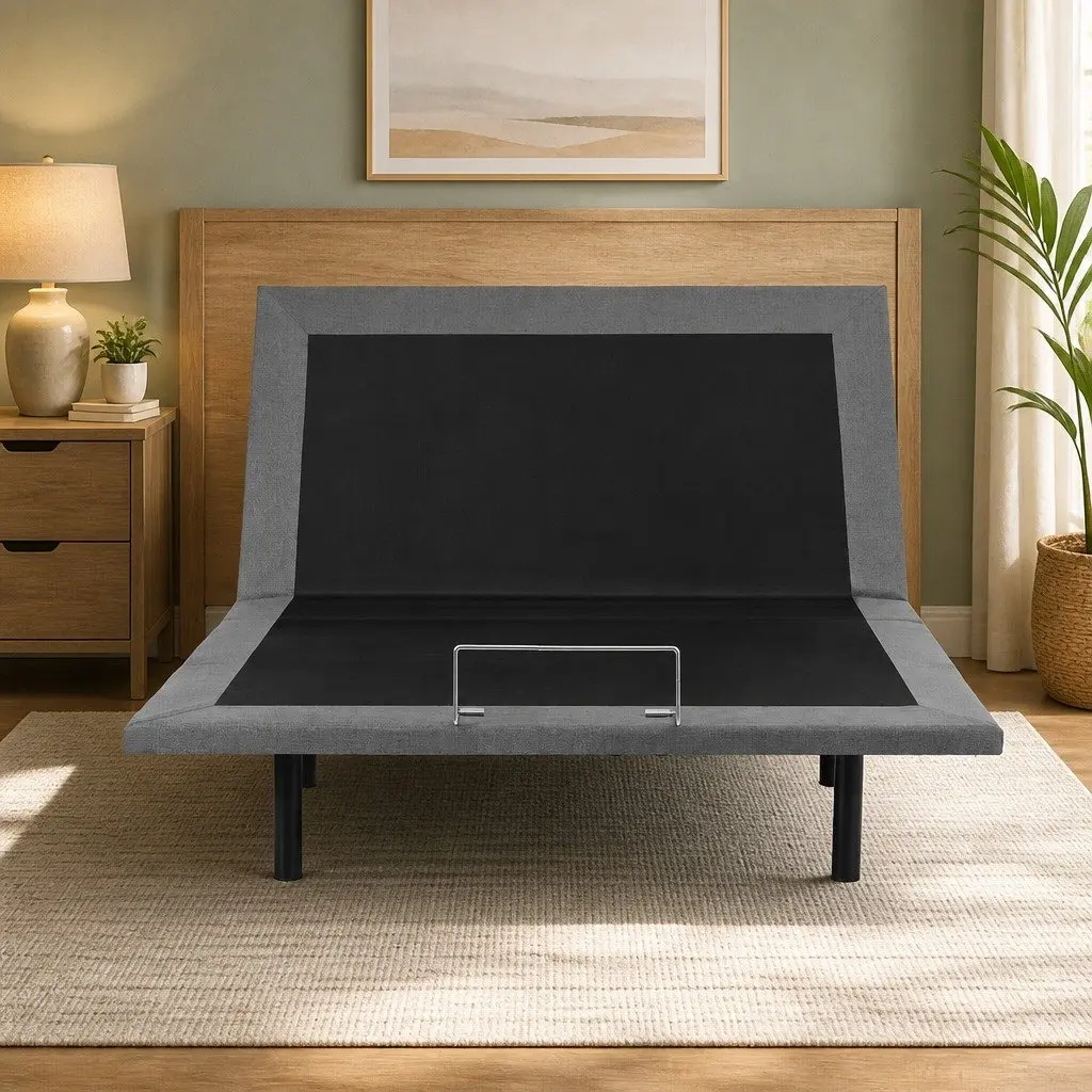 Electric Adjustable Bed Frame Black Double Size Wireless Remote Zero Gravity Function