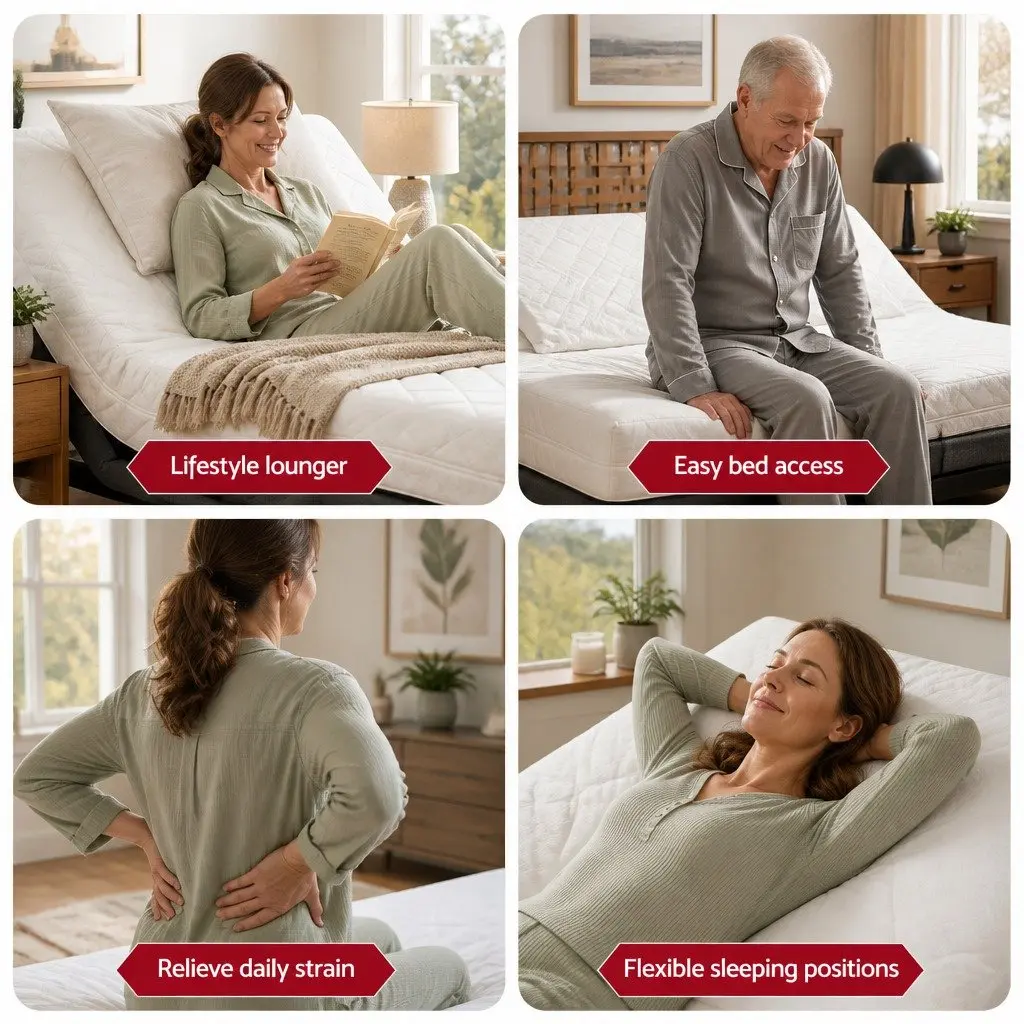 Electric Adjustable Bed Frame Black Double Size Wireless Remote Zero Gravity Function