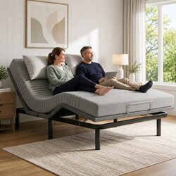 Queen Adjustable Electric Bed Frame with Memory Foam Mattress Set 15cm Thick