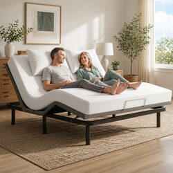 King Adjustable Bed Frame with Memory Foam Mattress Combo Wireless Remote Head