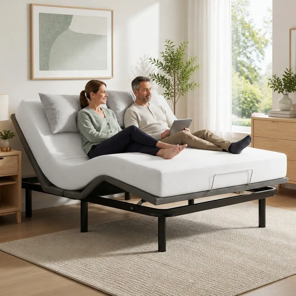 Queen Adjustable Bed Frame Electric Head Foot Incline Wireless Remote Sleep