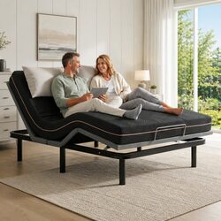 Concise Double Adjustable Bed Frame with Mattress Details