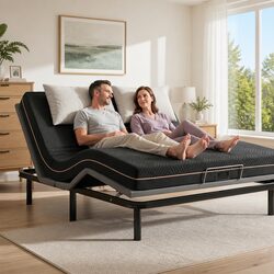 King Size Adjustable Bed Frame and Memory Foam for Better Sleep