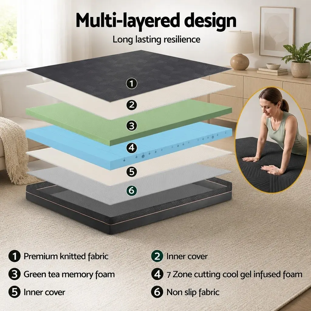 King Size Electric Adjustable Bed Frame Black with Memory Foam Mattress Medium-Firm Support Wireless Remote Control