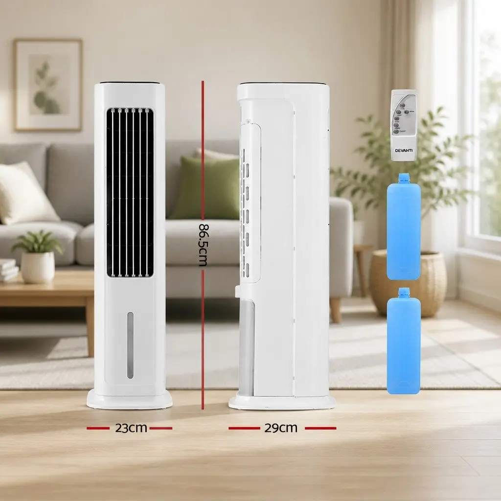 Evaporative Cooler White 6L 4-in-1 Air Cooler Fan Humidifier Purifier