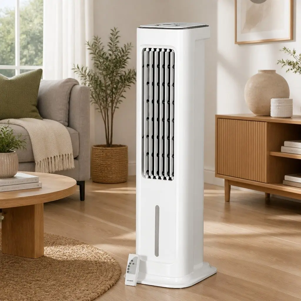 Evaporative Cooler White 6L 4-in-1 Air Cooler Fan Humidifier Purifier