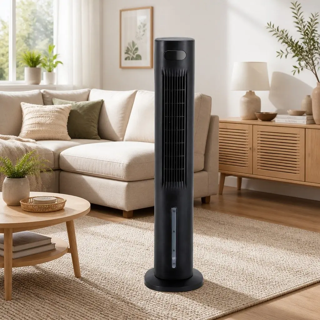 Evaporative Air Cooler Black 7L Water Tank 4-in-1 Fan Humidifier Purifier Remote Control