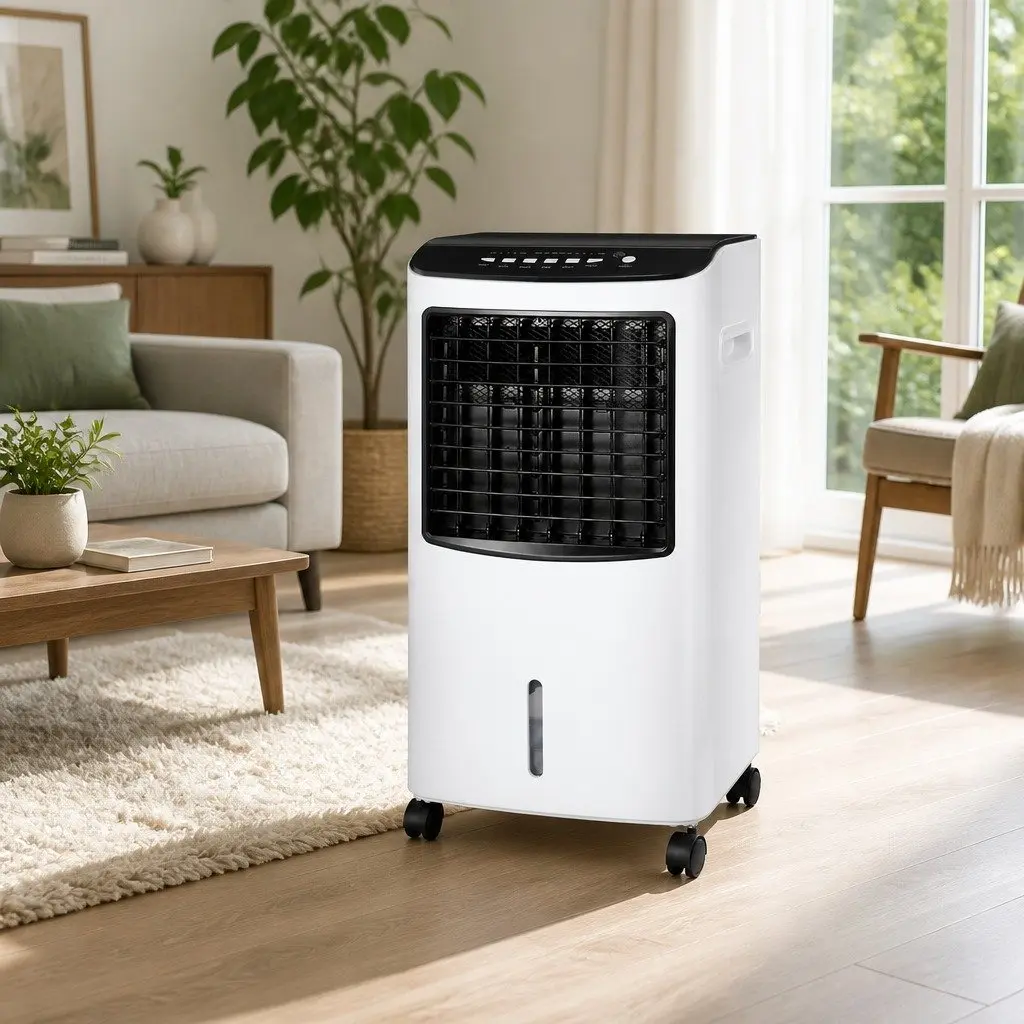 Evaporative Air Cooler Black and White 8L Humidifier Purifier Fan Remote Control