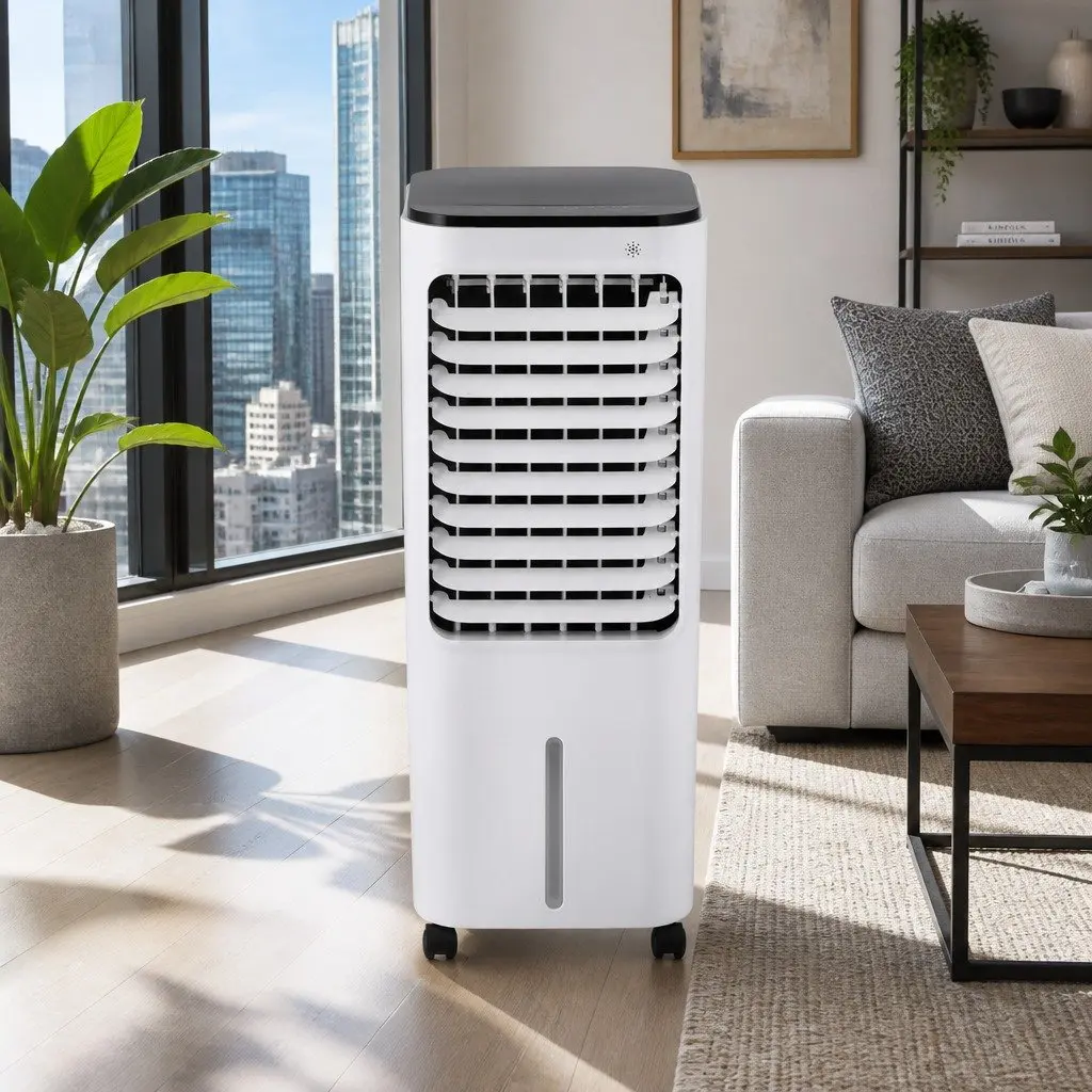 Evaporative Air Cooler 12L Water Tank Portable Humidifier Purifier White