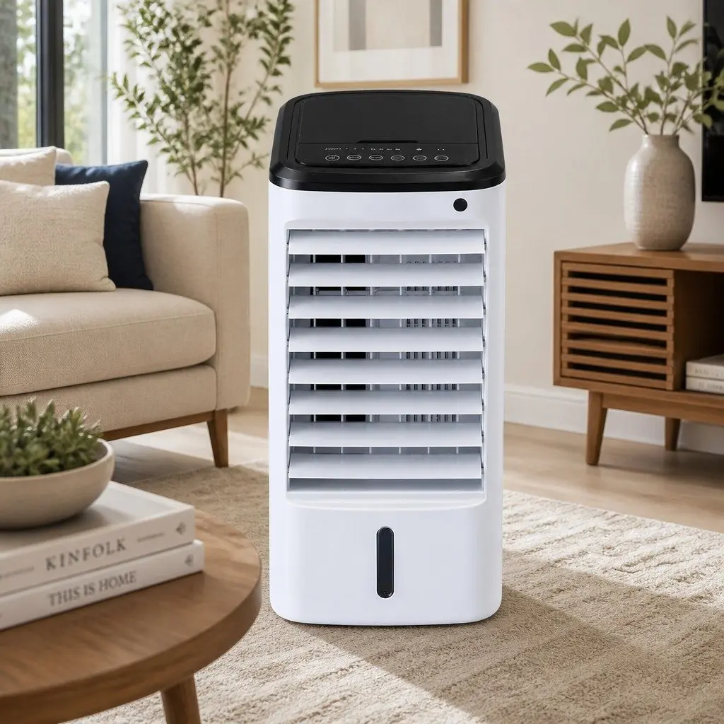 Evaporative Air Cooler White 4L Tank 3-in-1 Humidifier Fan Remote Control