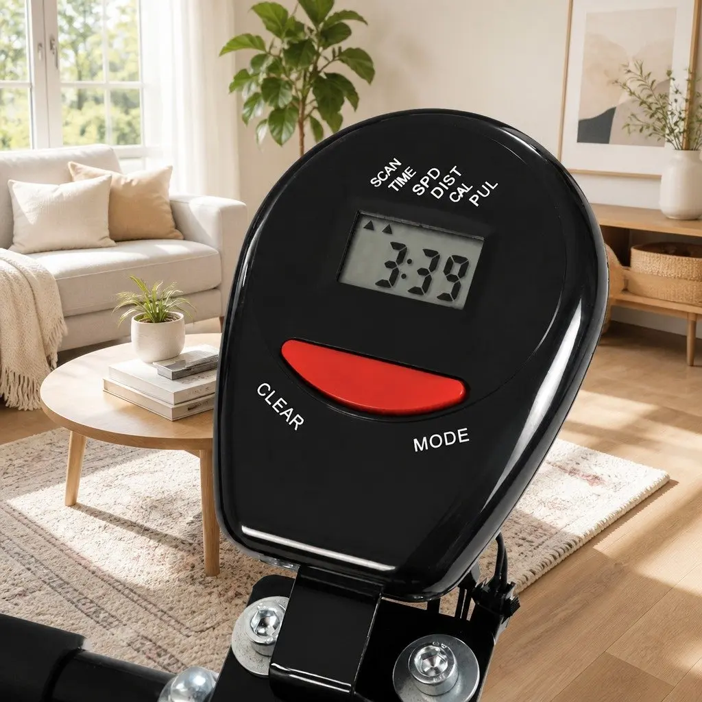 Exercise Bike Black Adjustable Resistance Heavy-Duty Flywheel Indoor Cycling Fitness Training