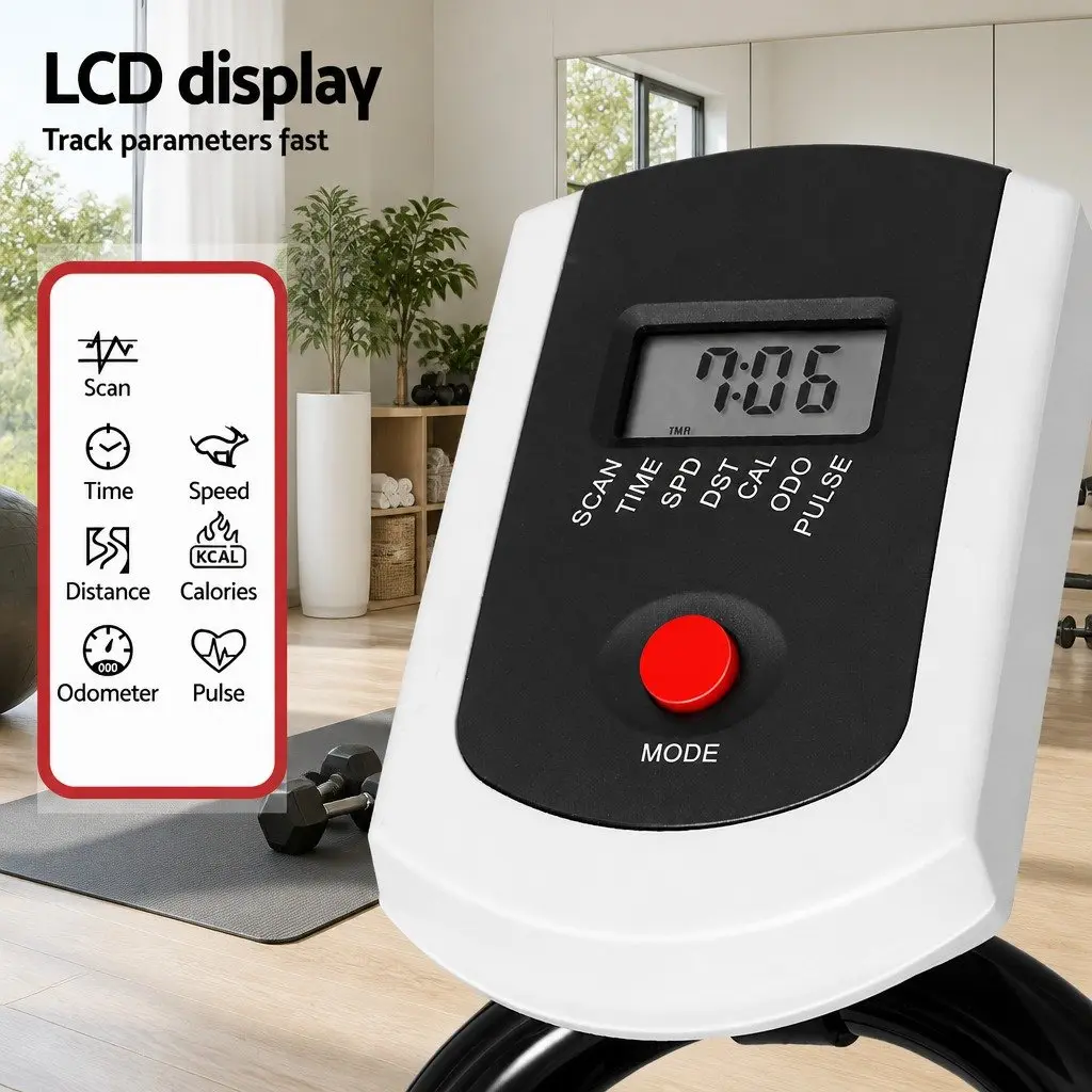 Exercise Bike Black 10kg Flywheel Adjustable Seat LCD Display Home Gym Fitness Equipment