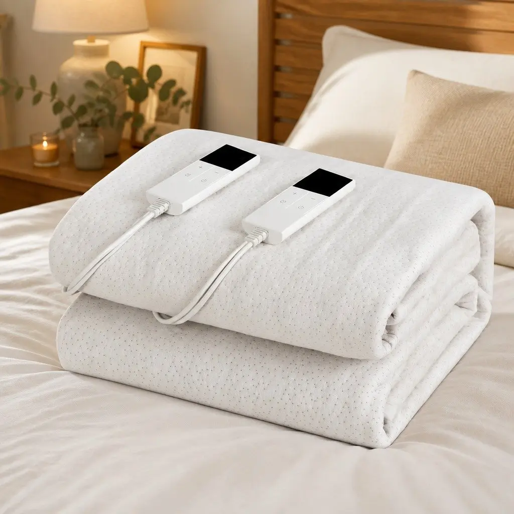 Electric Blanket Double Fitted Heated Pad Underlay Machine Washable Winter