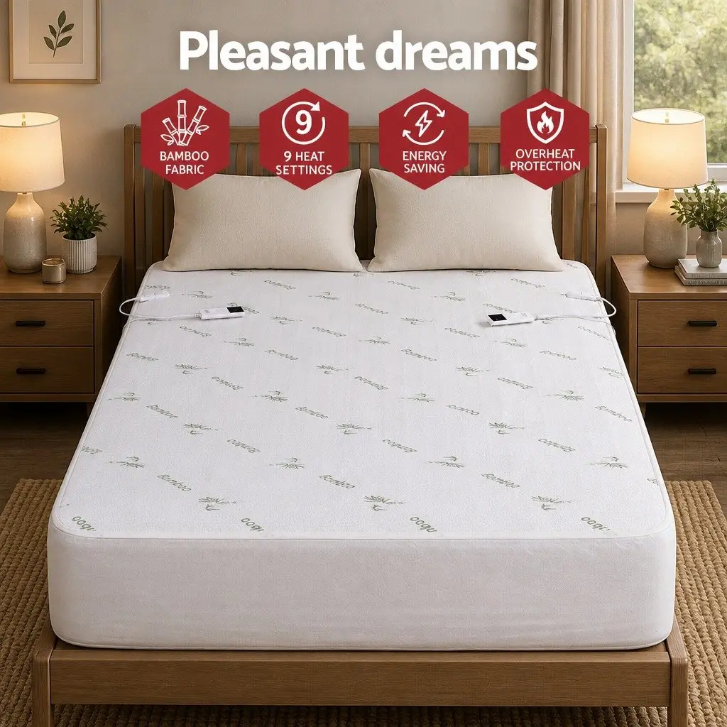 Electric Blanket Double Fitted Heated Pad Underlay Machine Washable Winter