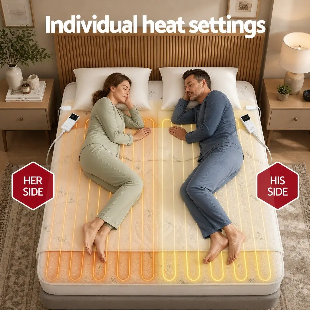 Electric Blanket Double Fitted Heated Pad Underlay Machine Washable Winter