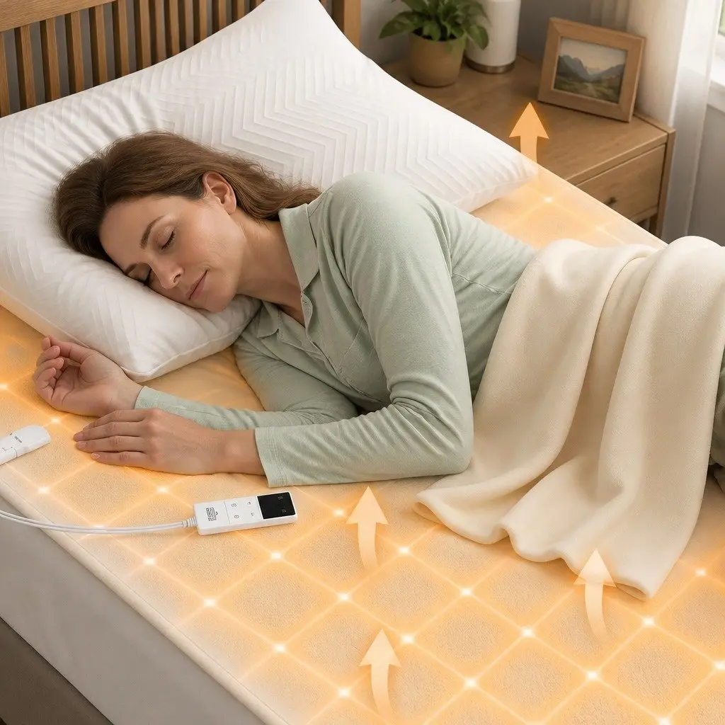 Electric Blanket Double Fitted Heated Pad Underlay Machine Washable Winter