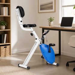 Under Desk Exercise Bike Magnetic Resistance Folding X-Frame Fitness Trainer