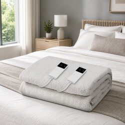 Double Electric Blanket Fitted Fleece Synthetic Wool Warm Cosy Sleep Winter
