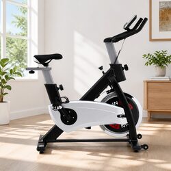 Bike 15kg Flywheel Exercise Bike with LCD Display Home Gym Fitness Silver