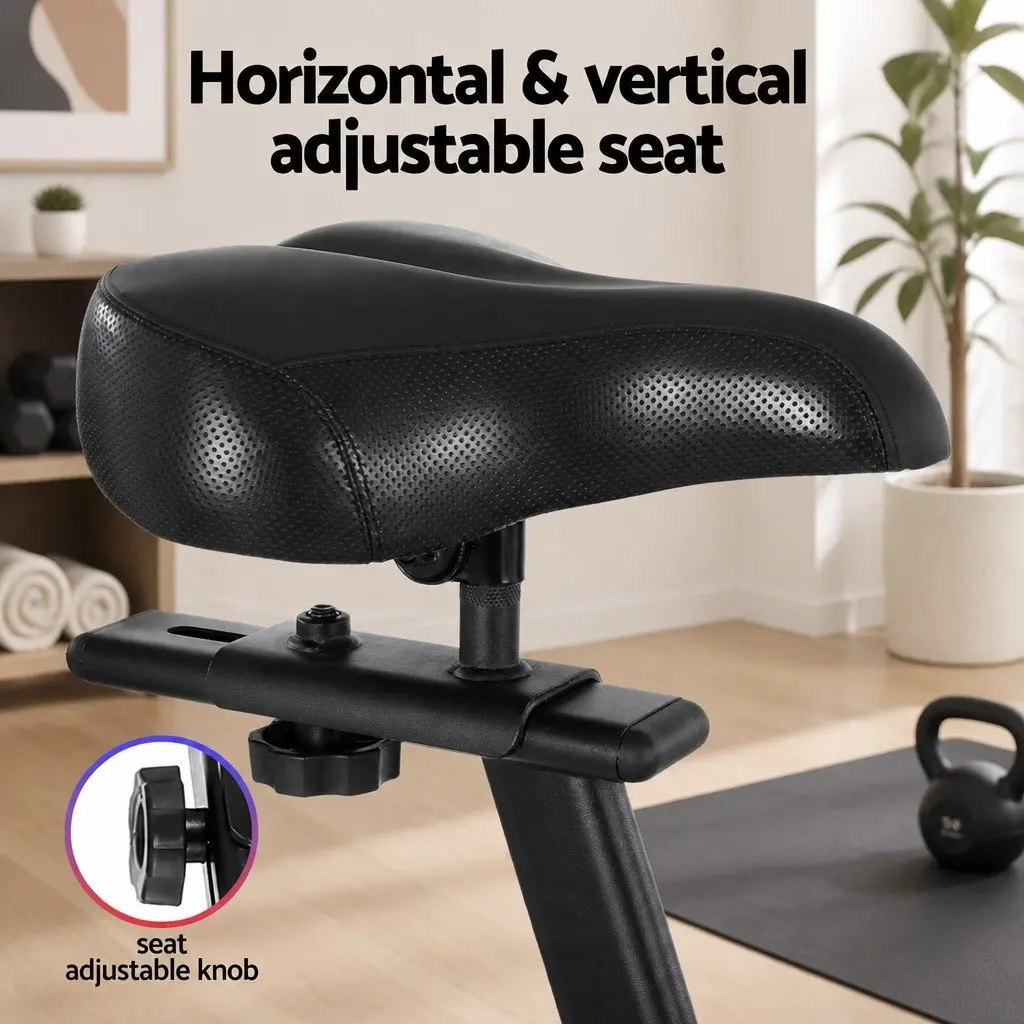 Air Bike Dual Action Exercise Bike Steel 4.6kg Flywheel Adjustable Seat Full Body Workout