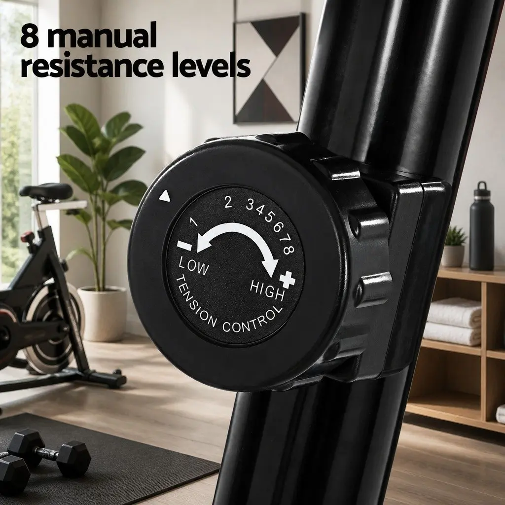 Exercise Bike Grey Adjustable Magnetic Resistance Home Gym Cardio Trainer