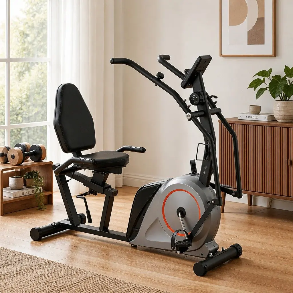 Recumbent Exercise Bike Black Magnetic Resistance Bluetooth Home Gym Fitness Cycling