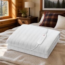Single Electric Blanket Fitted Polyester Fully Warm Cosy Winter Sleep Bed