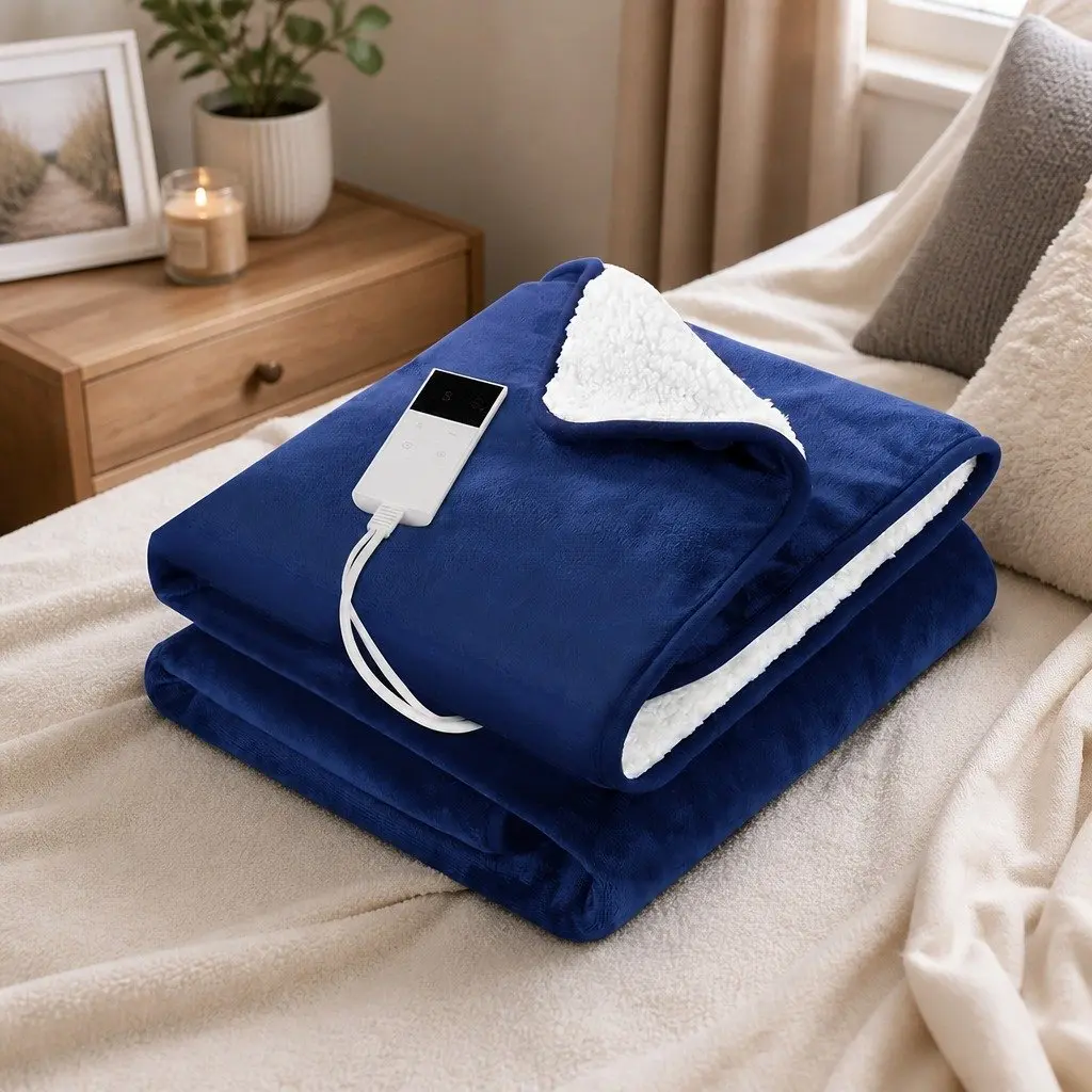 Electric Heated Throw Rug with Adjustable Warmth