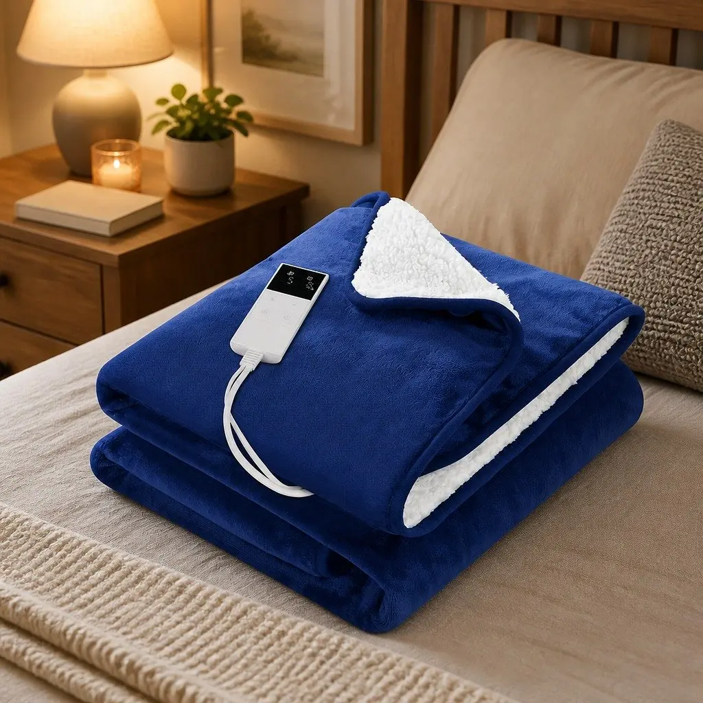 Electric Heated Throw Rug with Adjustable Warmth