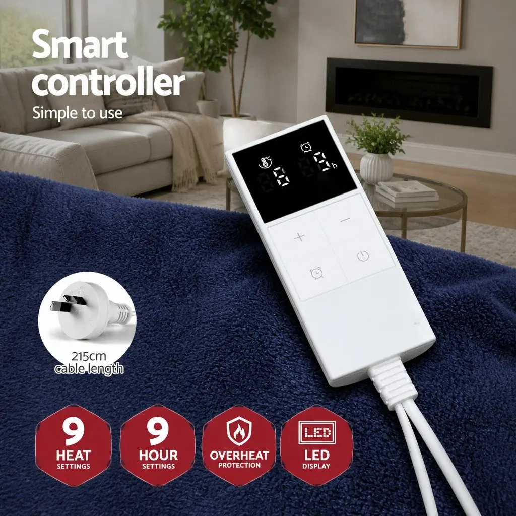 Electric Heated Throw Rug with Adjustable Warmth