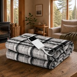 Concise Electric Throw Blanket with Adjustable Heat
