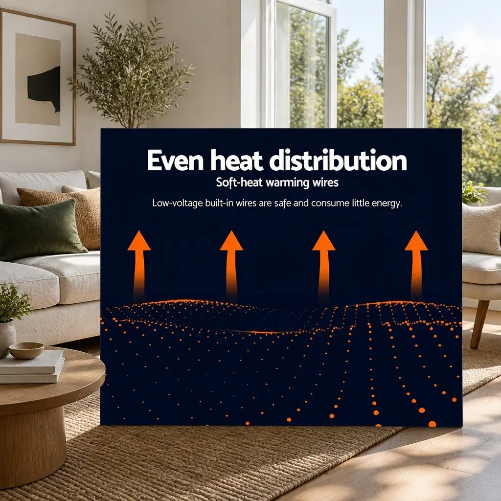 Electric Heated Throw Rug Green 160cm x 130cm 9 Heat Settings Timer Machine Washable Coral Fleece