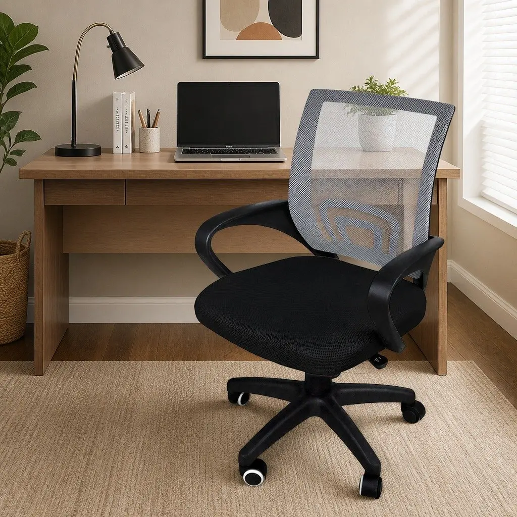 Office Chair Grey Computer Desk Gaming Ergonomic Mesh Breathable Adjustable