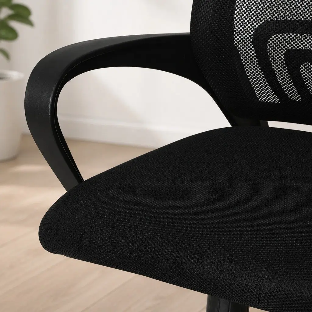 Ergonomic Office Chair Black Adjustable Height Mesh Back 360° Swivel