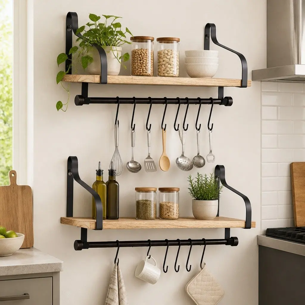 Floating Shelf with Industrial Flair