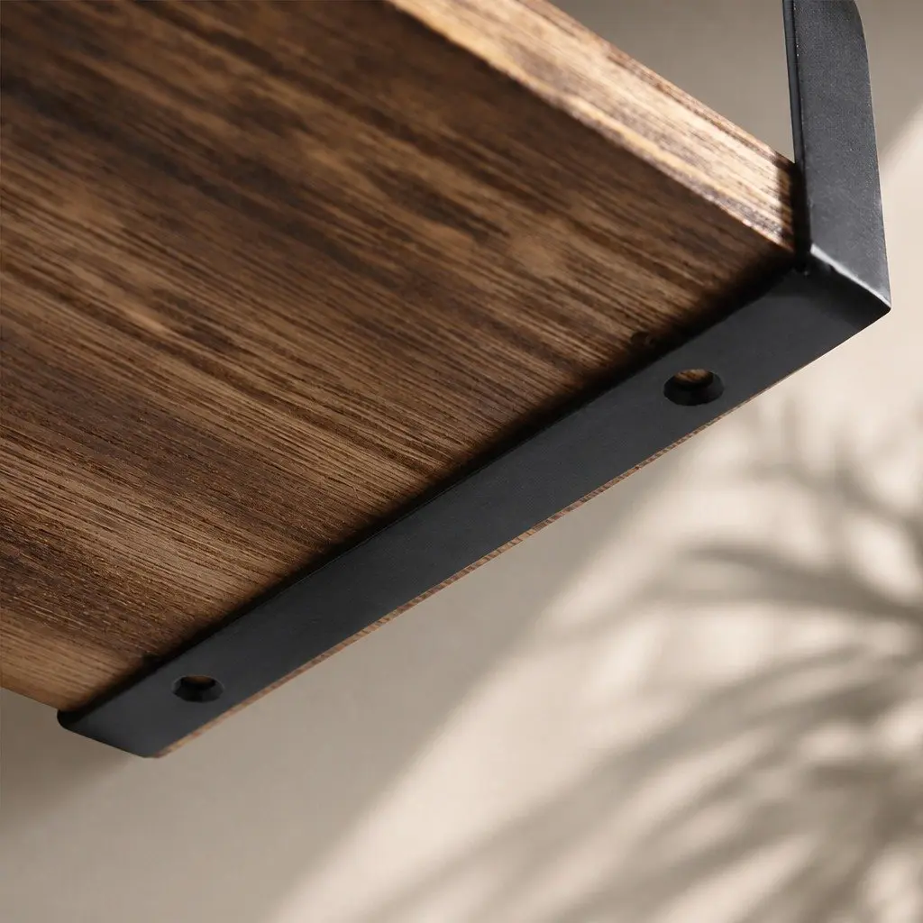 Floating Shelves Natural Wood 3 Piece Industrial Style Paulownia Wood Display