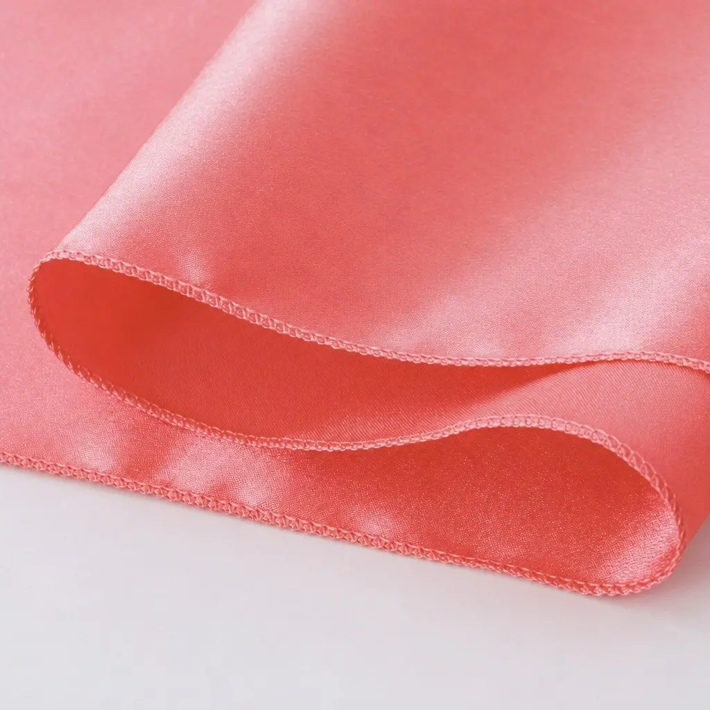 Satin Fabric Chair Sashes Coral 20 Piece Event Decoration Ties Bows