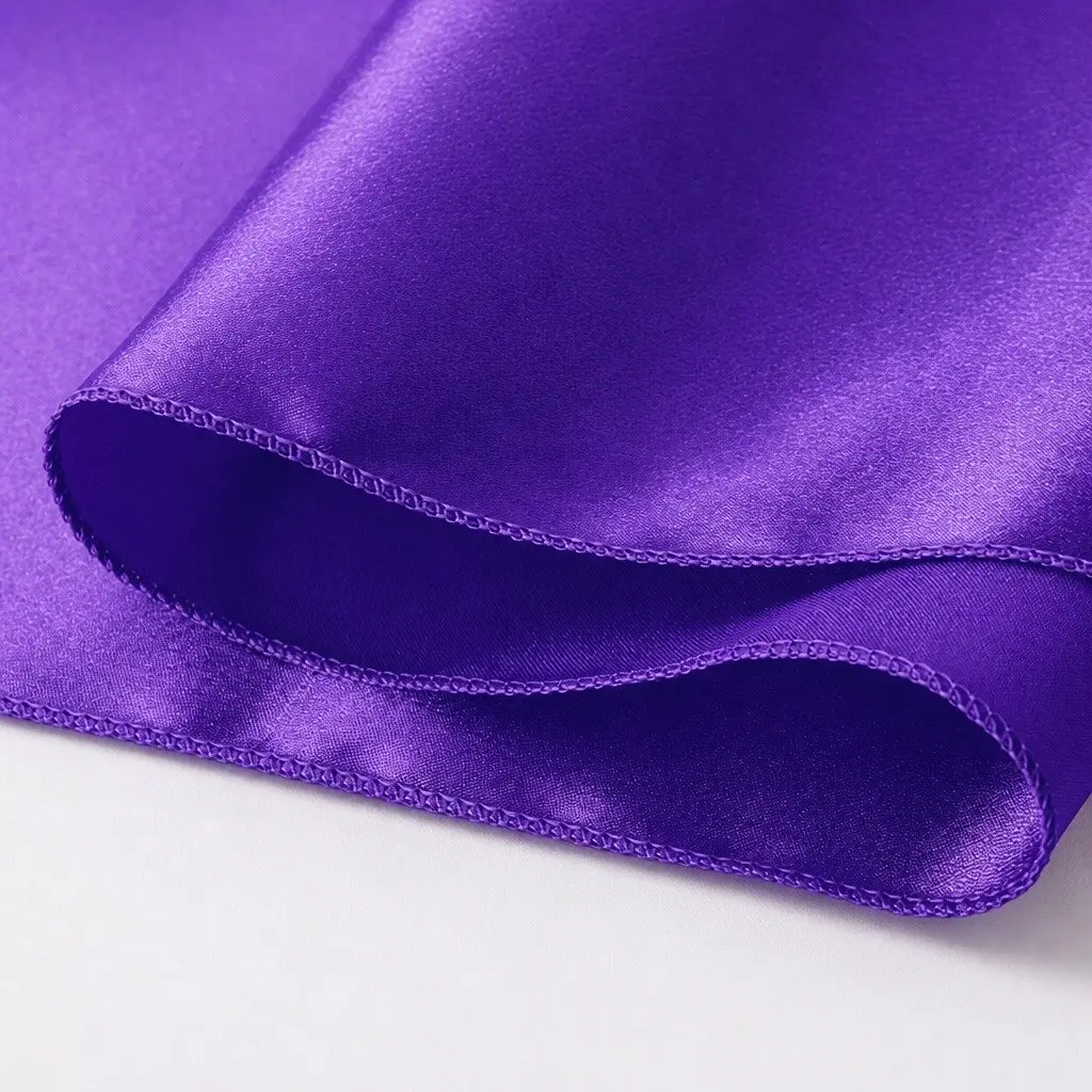 Satin Chair Sashes Table Runner Eggplant 20 Piece Stain Resistant Machine Washable Reusable